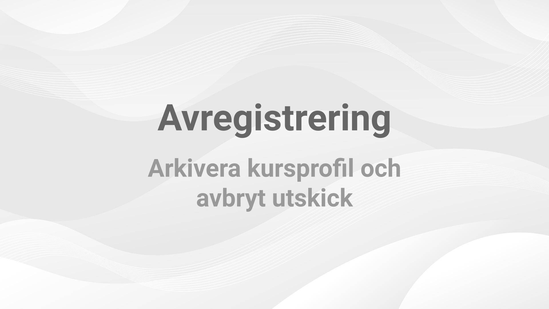 Avregistrering